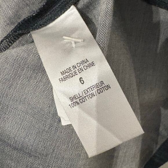 Theory Dark Blue Cotton Chambray Tabbed Sleeve A Line Button Front Dress S - Picture 6 of 7